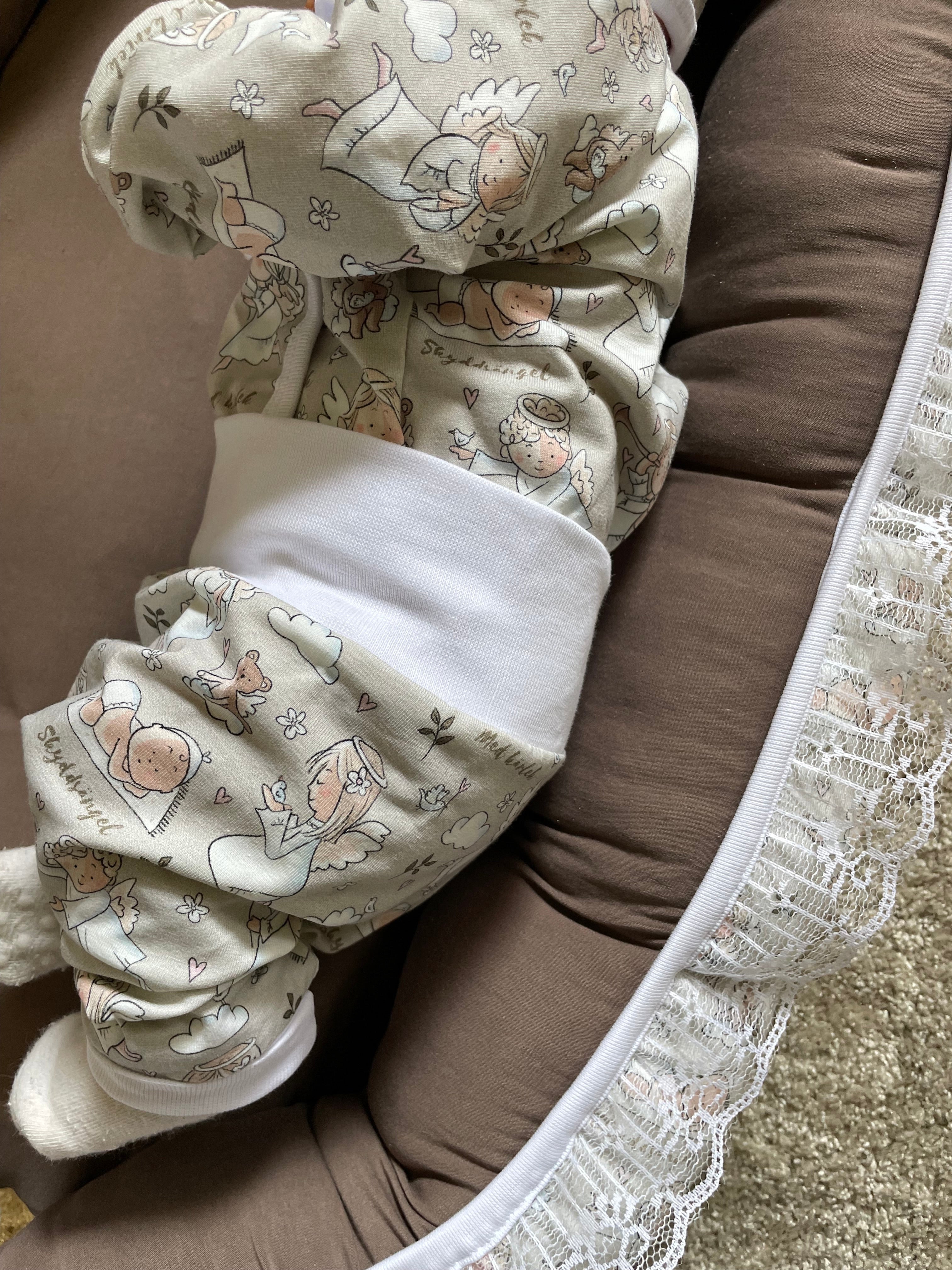 Byxa för baby med skyddsänglar, mjukt jerseytyg